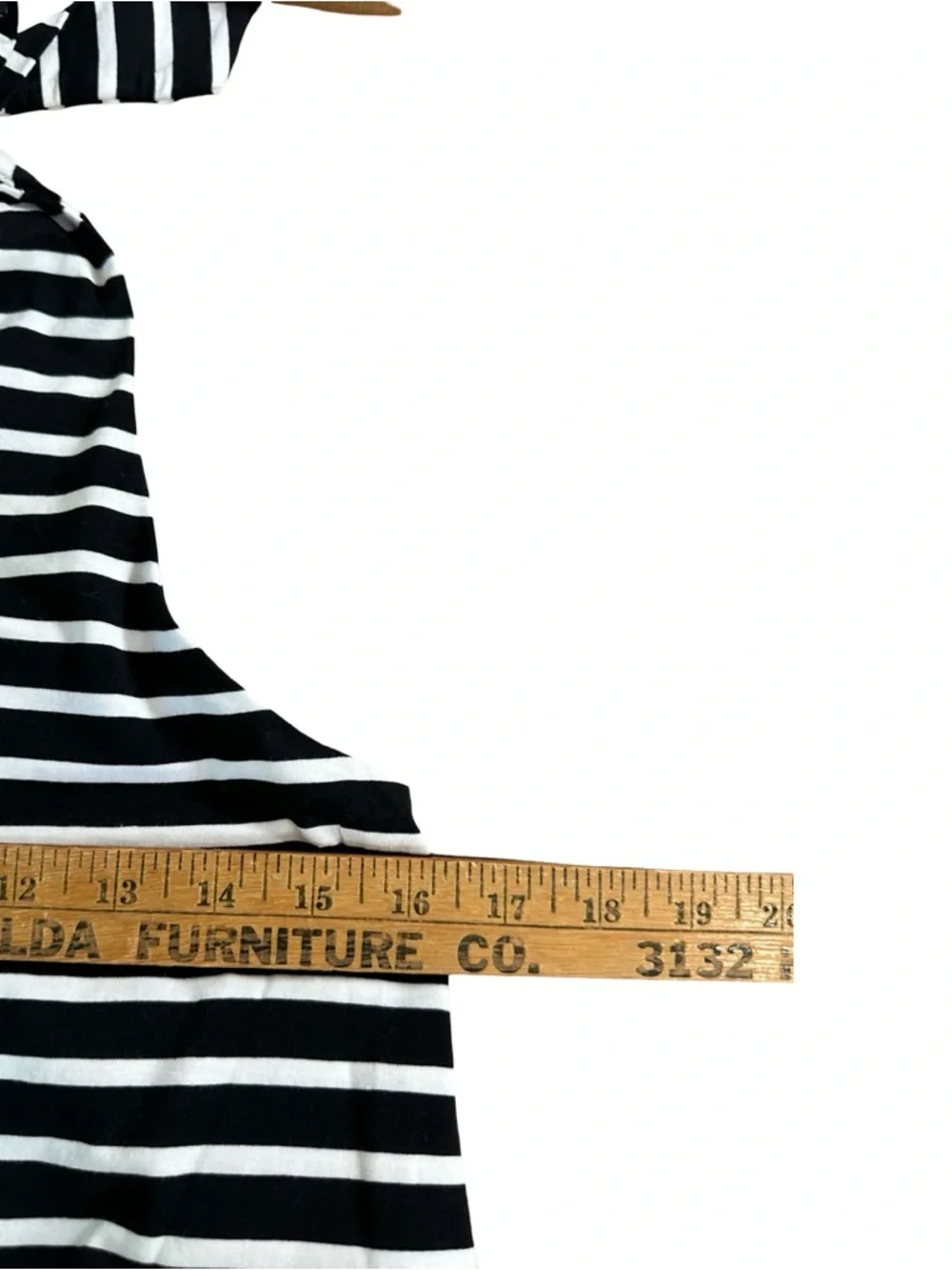 Lands’ End Black White Striped Keyhole High Halter Neck Maxi Dress Medium NWT - Picture 9 of 10